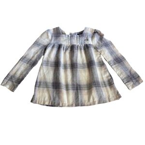 Ck Calvin Klein girls plaid shirt top blouse sz 4